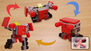 Mini LEGO turret transformer robot Red Guard Bot!