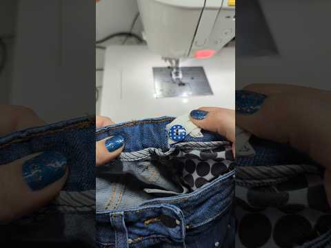 Part of a video titled how to add buttonhole elastic to your waistband to help cinch in the waist 
...