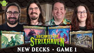 FIRST LOOK Secrets of Strixhaven Commander | Prismari VS Witherbloom VS Quandrix VS Silverquill