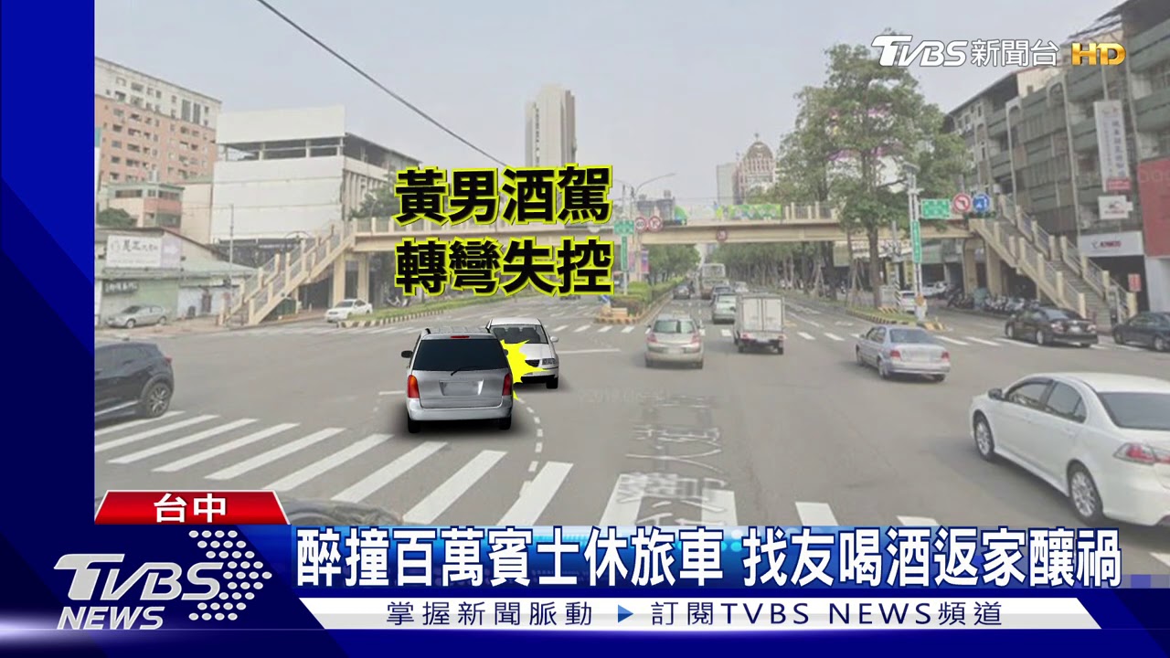 醉撞百萬賓士休旅車 找友喝酒返家釀禍
