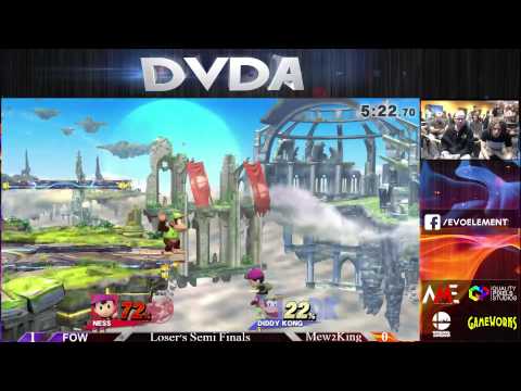 DVDA #8 Singles Loser's Semi-Finals: FOW (Ness) vs Mew2King (Diddy Kong)
