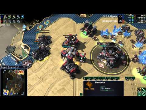 Starcraft II -- Heart of the Swarm -- G1 sOs (P) v Dream (T) on Overgrowth LE
