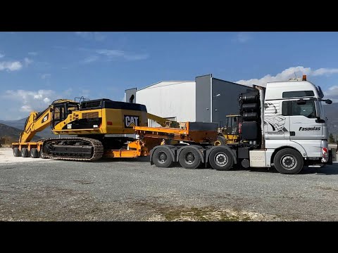 Transporting The Caterpillar 365C Excavator With Man TGX 41680 - Fasoulas Heavy Transports