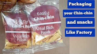 Packaging chinchin and snacks like factory