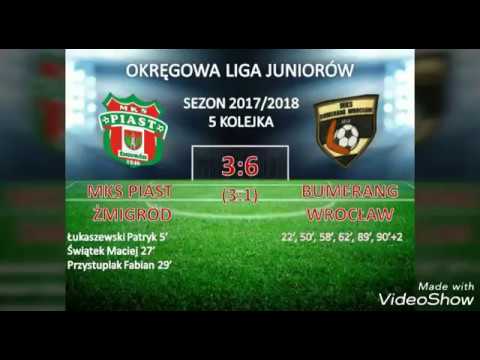 MKS Piast Żmigród - Bumerang Wrocław 3:6 (3:1) Okręgowa Liga Juniorów - 5 kolejka - 24.09.2017