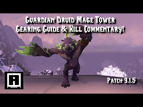 Guardian Druid Mage Tower Challenge 9.1.5 - Quick Gearing Guide and Kill Commentary.