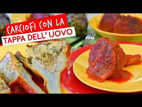 Carciofi con la tappa dell'uovo alla palermitana (carciofi ripieni al sugo)