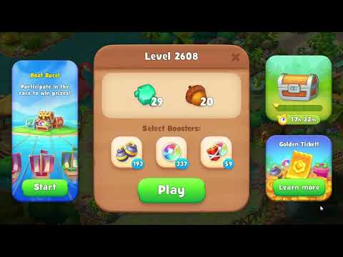 Gardenscapes 2608 Level - 15 moves - NO BooSTERS