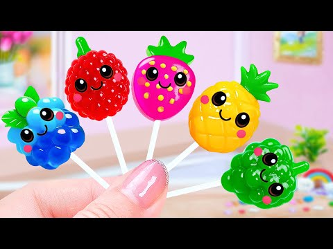 Adorable Rainbow Fruit Lollipops 🌈🍭 How To Make Mini Fruit Jelly ✨ Yummy Little Cakes