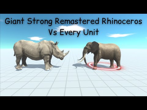 Giant Strong Remastered Rhinoceros Vs Every Unit ARBS |Animal Revolt Battle Simulator