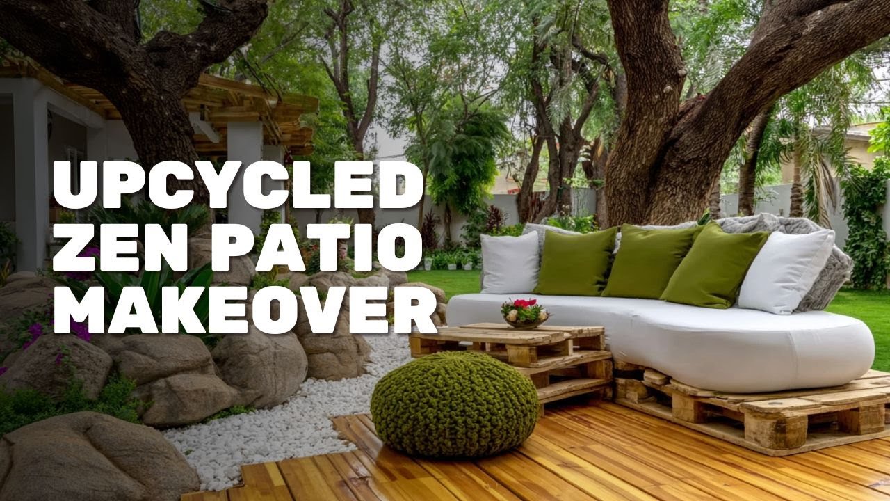 🪵✨ Budget Zen Patio Makeover! Transforming Your Outdoor Space with DIY Upcycled Decor