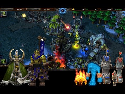Warcraft 3  EPIC (Orc Elf vs Human Human - Short Replay Highlights)
