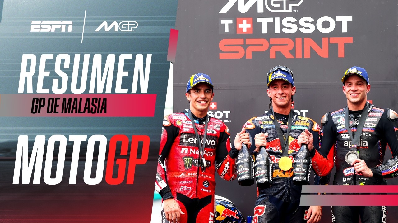 CON LA LLUVIA COMO AMENAZA: DISPUTADA CARRERA SPRINT EN MALASIA | RESUMEN MOTO GP