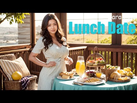[4K] Sarah AI Lookbook- Elegant Lunch Date: Chatting with Colleagues during Lunch Break