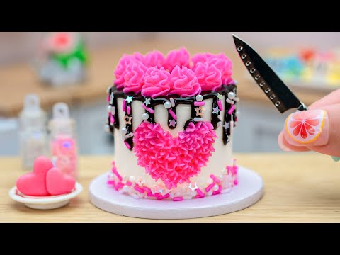 Amazing Sweet Miniature Chocolate And Strawberry Cake Recipe ???? Valentine's Day Cake Decorating Ideas