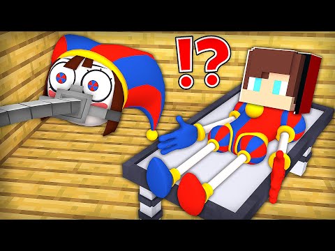 Insane Minecraft Challenge: POMNI Shapeshifts into JJ!