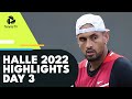 Medvedev vs Goffin; Tsitsipas & Kyrgios Battle | Halle 2022 Day 3 Highlights