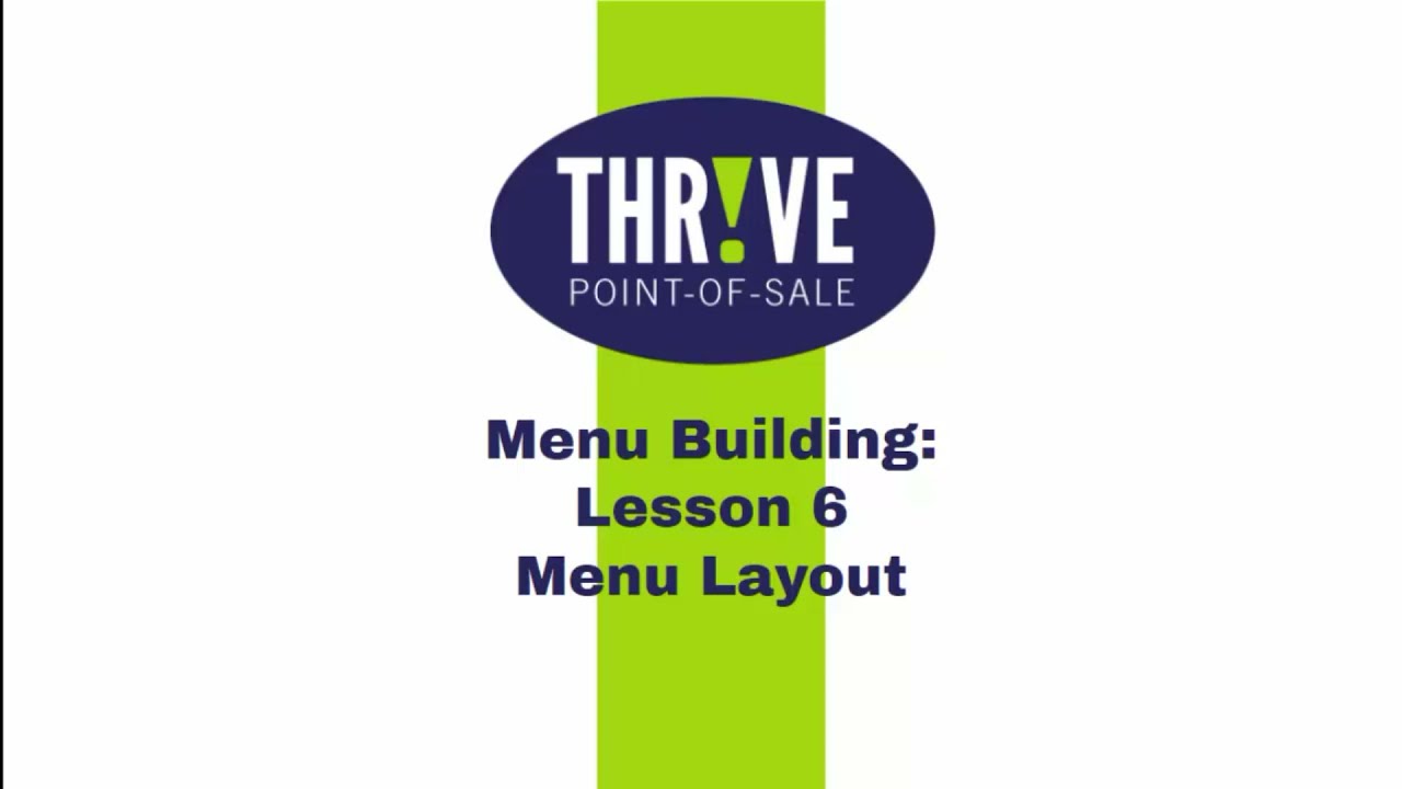 Thrive Control Center : Updated Menu Management