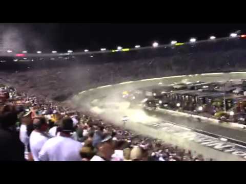 Denny Hamlin Burnout & Victory Lap 2012 Irwin Tools Night Race