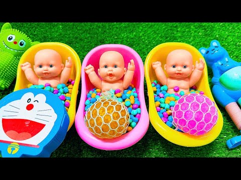 3 Super Sweet Candy Bath Dolls | ASMR Toy & Candy Surprise With M&M #228