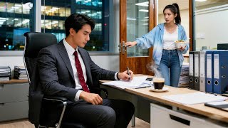 Lonely CEO worked late, poor clerk brought dinner—his heart melted, love sparked instantly!