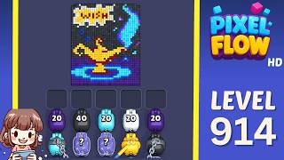 Pixel Flow Level 914 Solution Walkthrough
