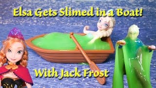 FROZEN Disney Elsa Slimed in a Boat by Jack Frost A Disney Frozen Video Toy Parody