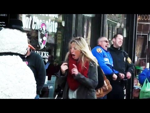 Best Of The Scary Snowman Prank 2015