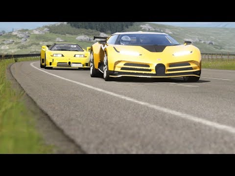Bugatti Centodieci vs Bugatti EB110 SS at Higlands