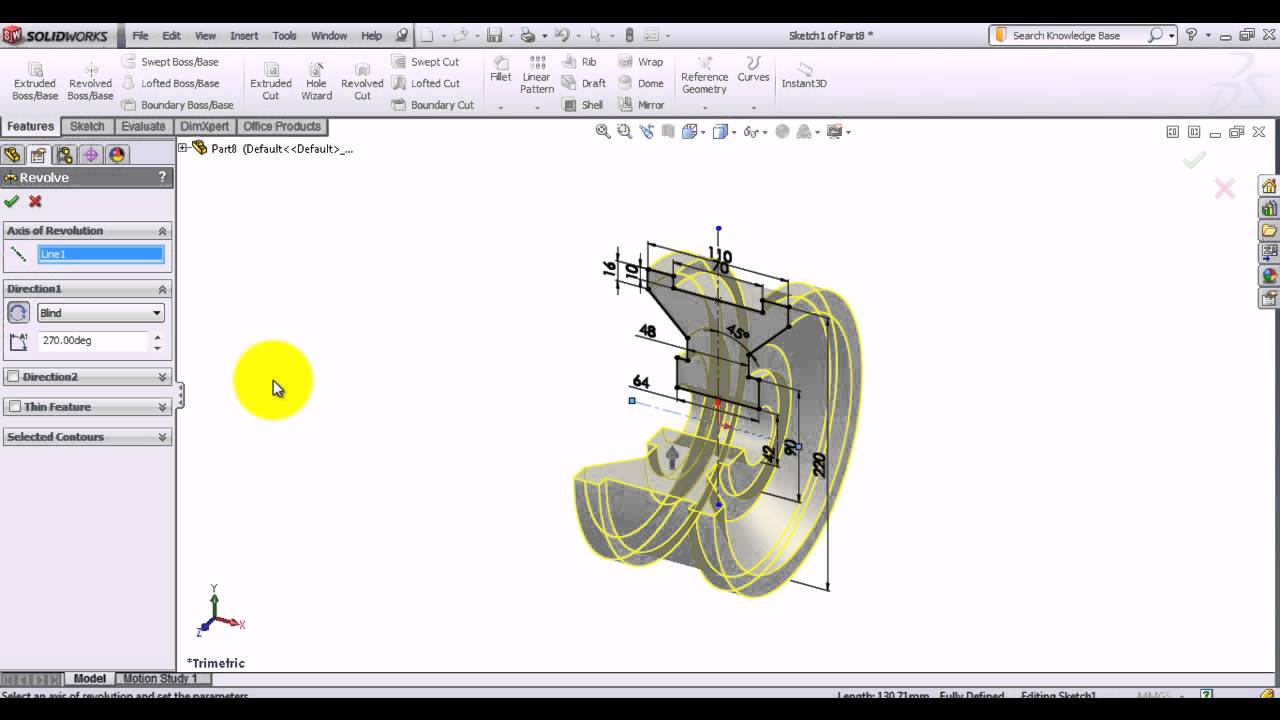 Solidworks 2013 Tutorial: Creating Revolved Features