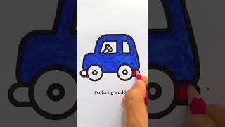 coloring page small car #shorts #coloring #art #drawing