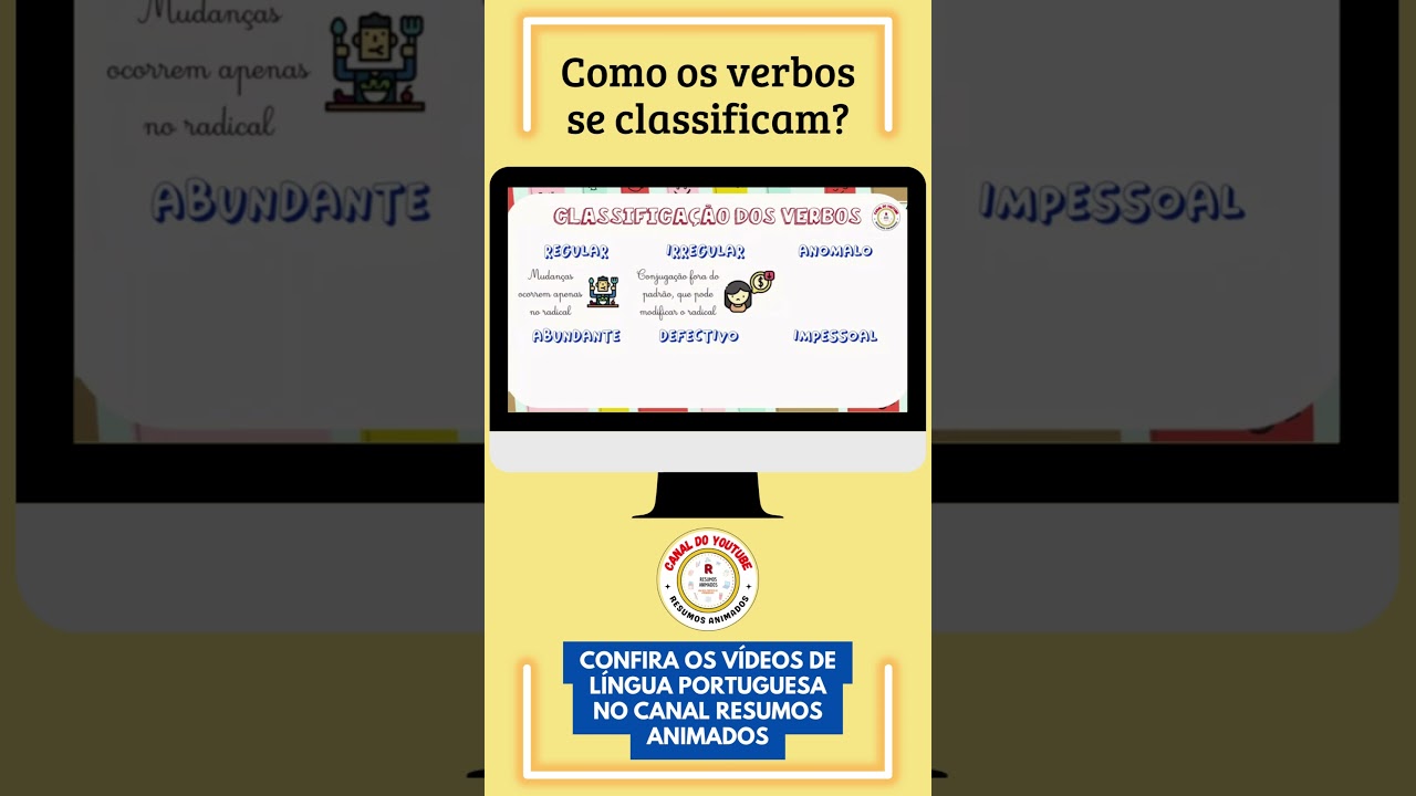 CLASSIFICAÇÃO DOS VERBOS | #shorts  #línguaportuguesa #enem #verbos