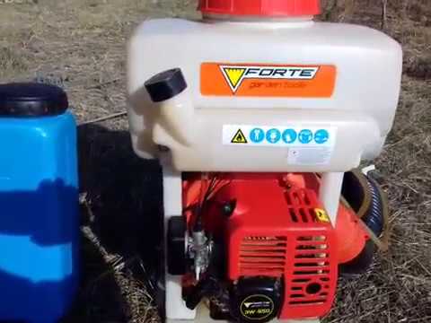 Видео опрыскиватель бензиновый FORTE 3W-650 обзор