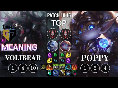 GEN Meaning Volibear vs Poppy Top - KR Patch 10.15