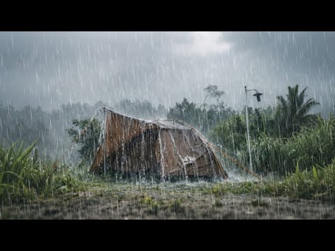 REALLY ‼️ SUPER VERY HEAVY RAIN CAMPING FOR RELAXING || Camping in Heavy Rain
