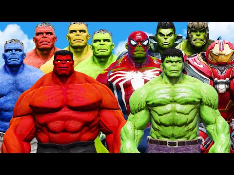 World War Hulk - Hulk Colorful Army VS Team Hulk & Spider Hulk & Hulkbuster - Epic Battle