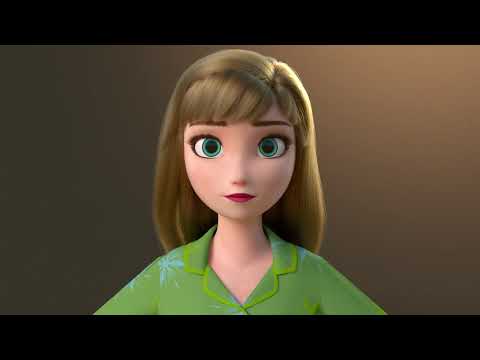 Long hair Anna 3d character modeling