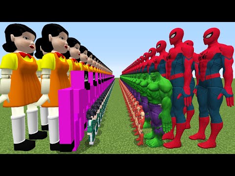 SQUİD GAME ORDUSU VS SÜPER KAHRAMAN ORDUSU 😱 - Minecraft