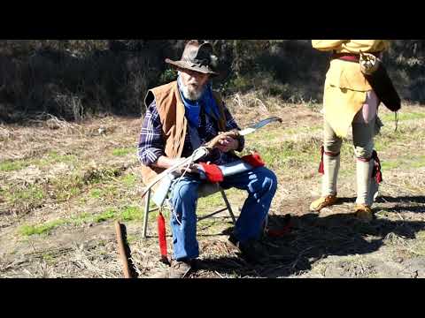 Sheep Horn Bow: Jack McKey, primitive weapon maker, shows and shoots a sheep horn bow.