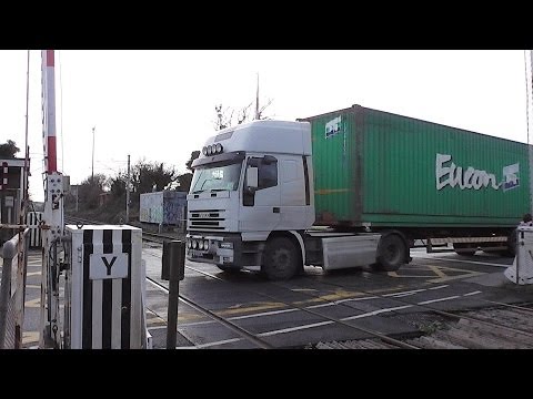 Level Crossing at Merrion Gates - 2 x IE 8100 Class Dart Trains