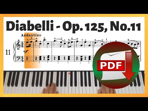Diabelli - Op. 125, No. 11 "Andantino" - The first 12 studies | Piano Sheet Music | Piano Tutorial
