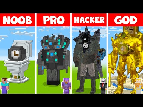 EPIC Minecraft SKIBIDI TOILET MULTIVERSE CHALLENGE: NOOB vs PRO vs HACKER vs GOD