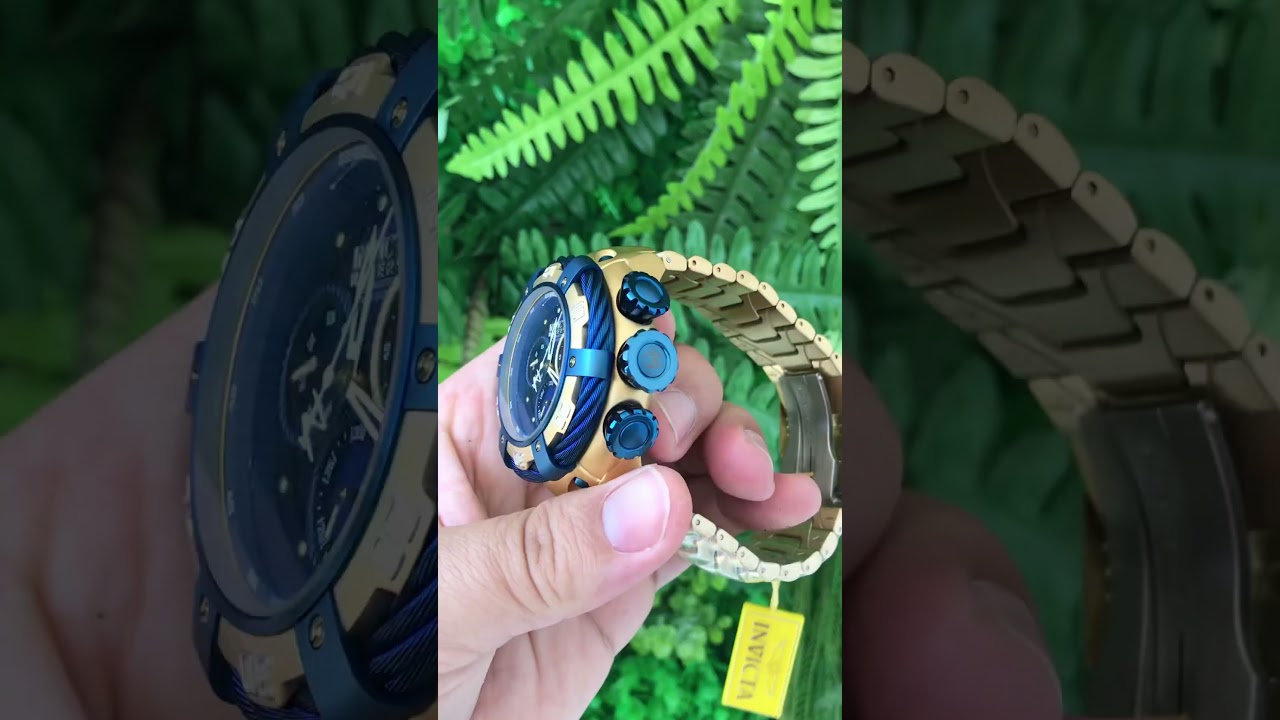 Relógio Invicta Thunderbolt 21361 Dourado Azul 52mm Luxo e Precisão