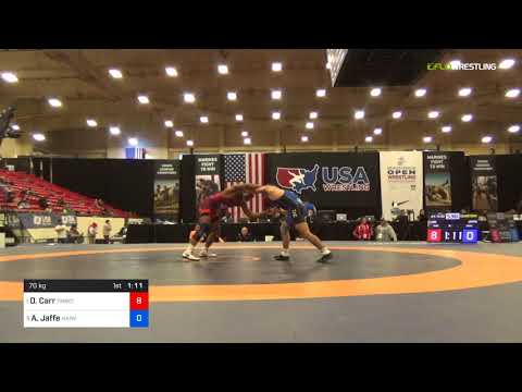 2018 Marine Corps US Open/UWW Junior Freestyle 70 Quarters - David Carr (TMWC) Vs. AJ Jaffe (Harv)