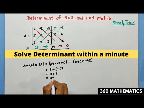 Determinant of 3x3 and 4x4 Matrices Shortcut | How to find determinant of matrix