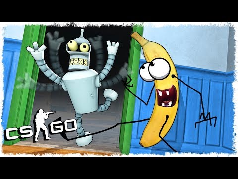 БАНАН ТРОЛЛЬ vs РОБОТ МАНЬЯК В CS:GO!!!