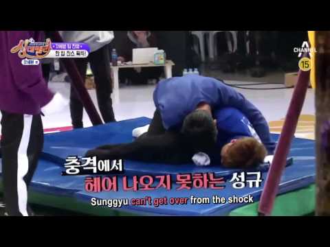 Sunggyu vs. Jinyoung Pull-up Bar Game (Eng Sub)