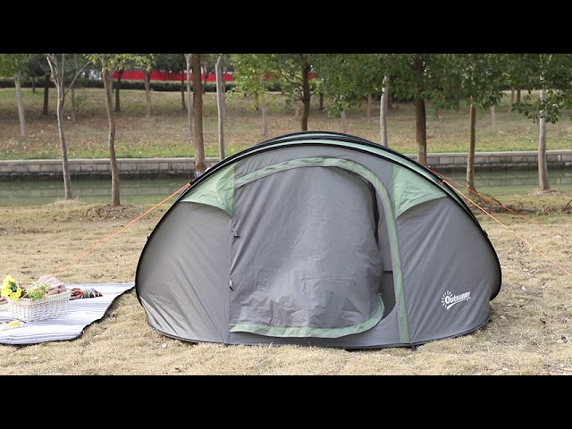 Vídeo relacionado con Outsunny Tienda de Campaña Pop-up 4-5 Personas 263,5x220x123 cm Azul