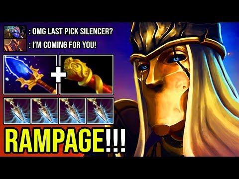 THIS HERO Will Make You Shut Up! Crazy RAMPAGE Silencer Pure Right Click DMG Vs Pro Tinker DotA 2