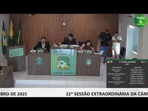 22º SESSÃO EXTRAORDINÁRIA DA CÂMARA MUNICIPAL DE CEDRO  CE  29 OUTUBRO DE 2025